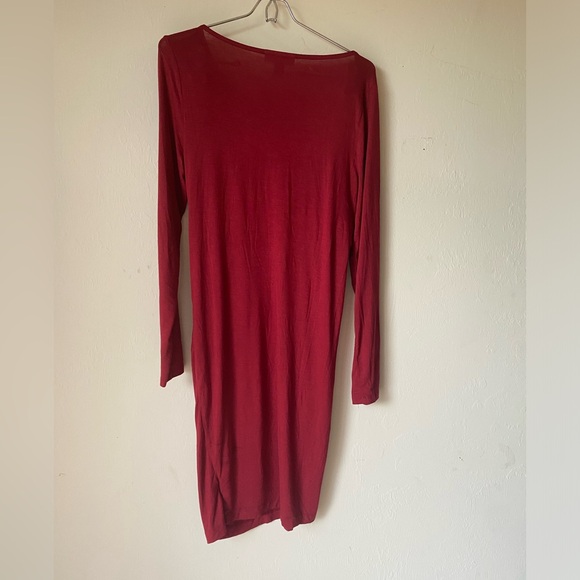 Motherhood Maternity Women Empire Waist Long Sleeve Dress - Burgundy - Size M - Picture 2 of 13